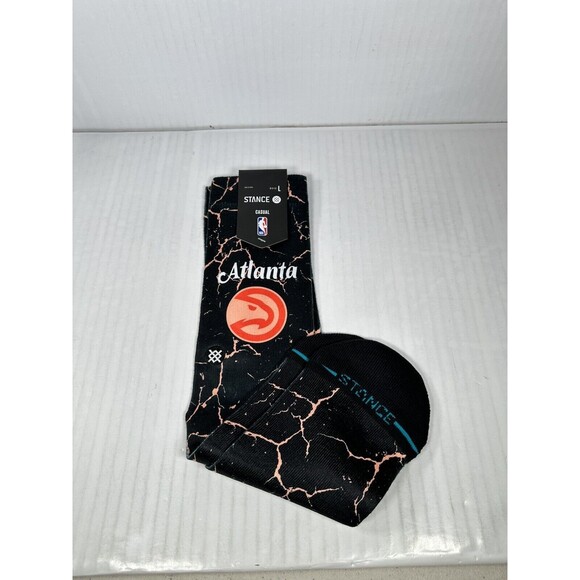 Size L Stance NBA Atlanta Hawks Logo CE23 Print Crew Socks (9-13) NEW - Picture 1 of 4